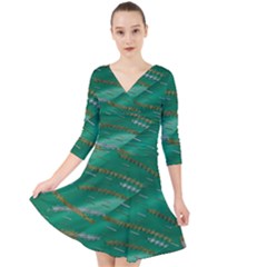 Colors To Celebrate All Seasons Calm Happy Joy Quarter Sleeve Front Wrap Dress by pepitasart