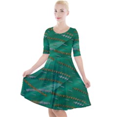 Colors To Celebrate All Seasons Calm Happy Joy Quarter Sleeve A-line Dress by pepitasart