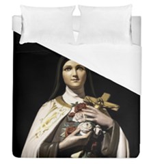 Virgin Mary Sculpture Dark Scene Duvet Cover (queen Size) by dflcprintsclothing