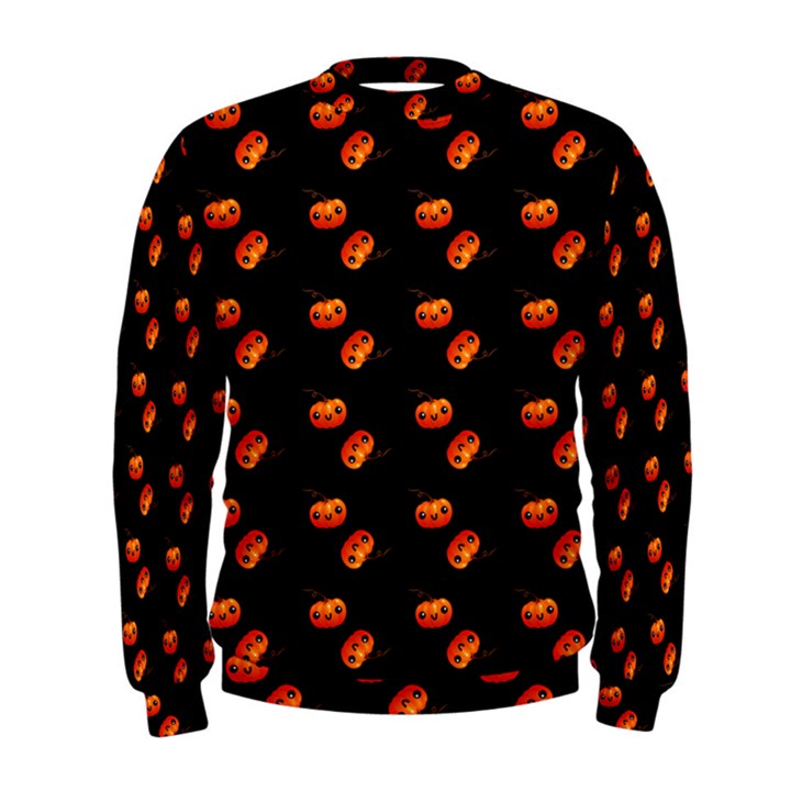 Kawaii Pumpkin Black Men s Sweatshirt