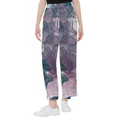 Teal And Purple Alcohol Ink Women s Pants  by Dazzleway