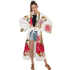 Flowers Anchor Maxi Kimono by goljakoff