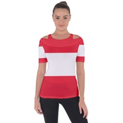 Flag Of Austria Shoulder Cut Out Short Sleeve Top by FlagGallery