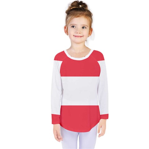 Flag Of Austria Kids  Long Sleeve Tee by FlagGallery