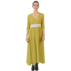 Ceylon Yellow & White - Button Up Boho Maxi Dress by FashionLane