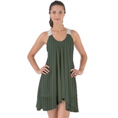 Kombu Green & White - Show Some Back Chiffon Dress by FashionLane