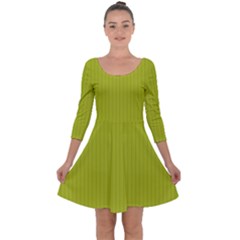 Acid Green & Black - Quarter Sleeve Skater Dress by FashionLane