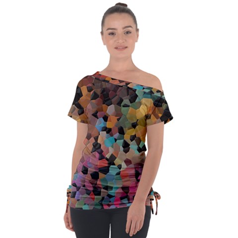 Mosaic Pieces                                                   Off Shoulder Tie-up Tee by LalyLauraFLM