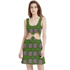 Star Over The Healthy Sacred Nature Ornate And Green Velvet Cutout Dress by pepitasart