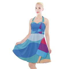 Ice Summer Beach Sea Dessert Halter Party Swing Dress  by HermanTelo