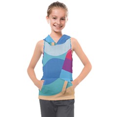 Ice Summer Beach Sea Dessert Kids  Sleeveless Hoodie by HermanTelo