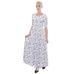 Music Notes Wallpaper Half Sleeves Maxi Dress by Mariart