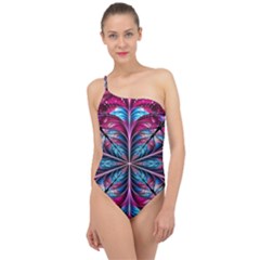 Fractal Flower Classic One Shoulder Swimsuit by Sparkle