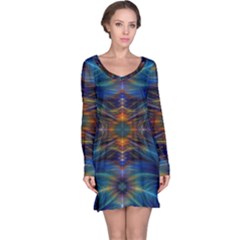 Fractal Flower Long Sleeve Nightdress by Sparkle