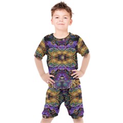 Fractal Illusion Kids  Tee And Shorts Set by Sparkle