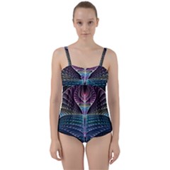 Fractal Design Twist Front Tankini Set by Sparkle