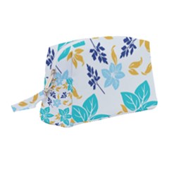 Blue Flower Wristlet Pouch Bag (medium) by Aldona19