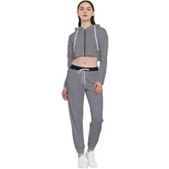 Just Grey - Cropped Zip Up Lounge Set by FashionLane