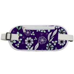 Floral Blue Pattern Rounded Waist Pouch by MintanArt