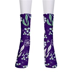 Floral Blue Pattern Men s Crew Socks by MintanArt