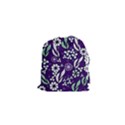 Floral blue pattern  Drawstring Pouch (XS) View1