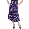 Floral blue pattern  Midi Mermaid Skirt View1