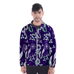 Floral Blue Pattern  Men s Windbreaker by MintanArt