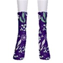 Floral blue pattern  Men s Crew Socks View1