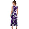 Floral blue pattern  V-Neck Chiffon Maxi Dress View2