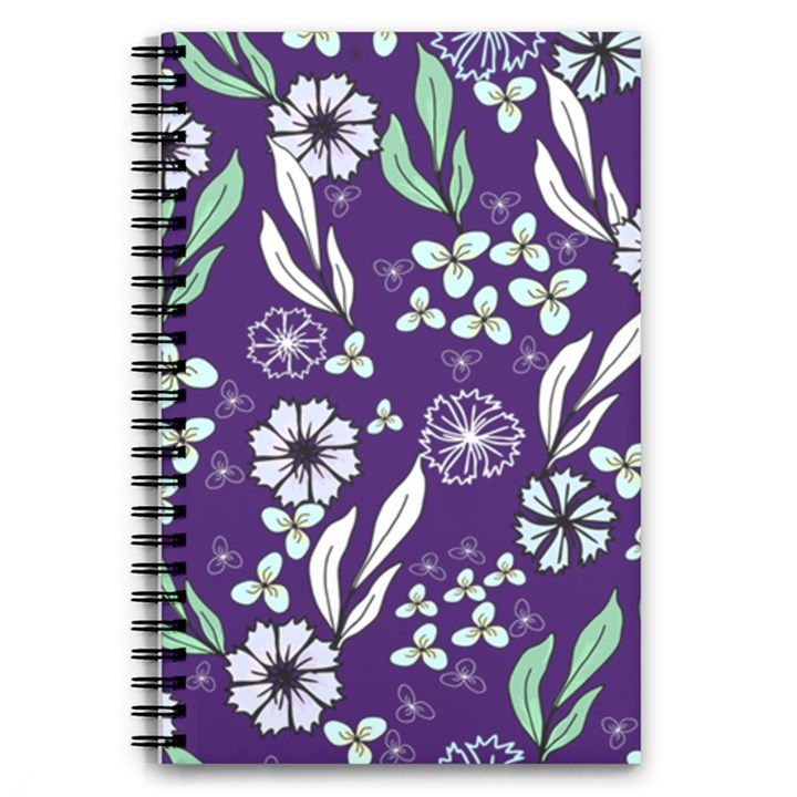 Floral blue pattern  5.5  x 8.5  Notebook