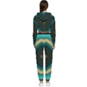 Green Golden Marble Print Cropped Zip Up Lounge Set View2