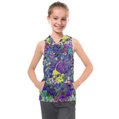 Vibrant Abstract Floral/rainbow Color Kids  Sleeveless Hoodie by dressshop