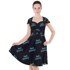 Just Beauty Words Motif Print Pattern Cap Sleeve Midi Dress by dflcprintsclothing