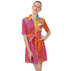 Chevron Line Poster Music Belted Shirt Dress by Mariart