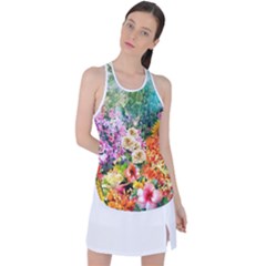 Forest Flowers  Racer Back Mesh Tank Top by ArtsyWishy