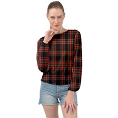 Stewart Black Tartan Banded Bottom Chiffon Top by impacteesstreetwearfour