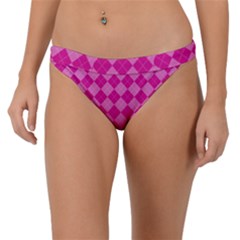 Pink Diamond Pattern Band Bikini Bottom by ArtsyWishy