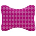 Pink Diamond Pattern Velour Seat Head Rest Cushion View1