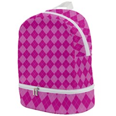 Pink Diamond Pattern Zip Bottom Backpack by ArtsyWishy