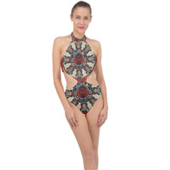 Grateful-dead-pacific-northwest-cover Halter Side Cut Swimsuit by Sapixe