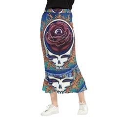 Grateful-dead-ahead-of-their-time Maxi Fishtail Chiffon Skirt by Sapixe