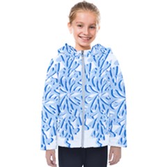 Snowflakes Kids  Hooded Puffer Jacket by grafikamaria