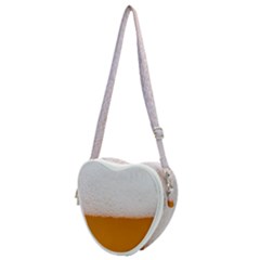 Beer Foam Bubbles Alcohol  Glass Heart Shoulder Bag by Amaryn4rt