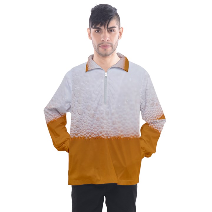 Beer Foam Bubbles Alcohol  Glass Men s Half Zip Pullover