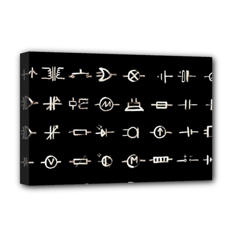 Electrical Symbols Callgraphy Short Run Inverted Deluxe Canvas 18  X 12  (stretched) by WetdryvacsLair