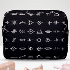 Electrical Symbols Callgraphy Short Run Inverted Make Up Pouch (large) by WetdryvacsLair