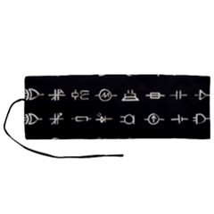 Electrical Symbols Callgraphy Short Run Inverted Roll Up Canvas Pencil Holder (m) by WetdryvacsLair