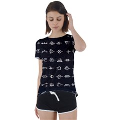 Electrical Symbols Callgraphy Short Run Inverted Short Sleeve Foldover Tee by WetdryvacsLair