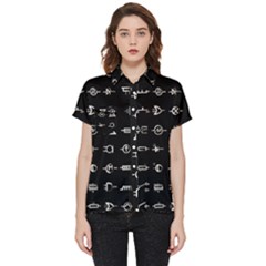 Electrical Symbols Callgraphy Short Run Inverted Short Sleeve Pocket Shirt by WetdryvacsLair