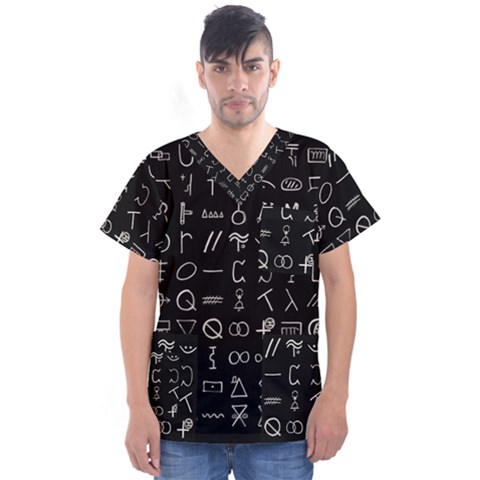 Hobo Signs Collected Inverted Men s V-neck Scrub Top by WetdryvacsLair